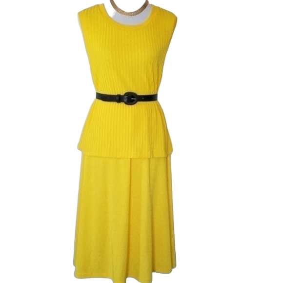 Vintage‎ 80's Caron of Chicago Yellow Skirt… - Picture 1 of 8